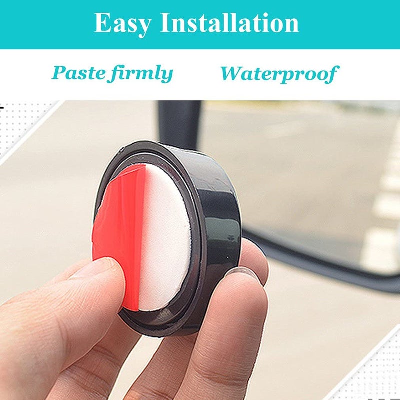 KEWAYO 2 Pack Automotive Blind Spot Mirrors  Small Round Convex Adjustable 360Rotate Wide Angle Car Rear View Nirror for All Universal Vehicles Car Fit Stick-on Design - Image 3